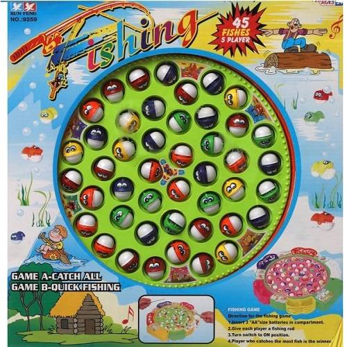 لعبة صيد السمك لوح دوار يحتوي على 45سمكة 5لاعبين