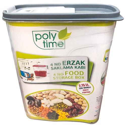 بولي تايم حافظة حبوب 2.750لتر موديل رقم.E-393