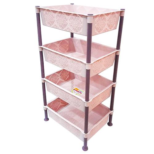 فولومي ستاند مطبخ مستطيل 4طابق وردي