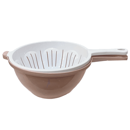 بولي تايم مصفاة مع زبدية بلاستيك متعددة الاستخدامات وردي رقم.E-210