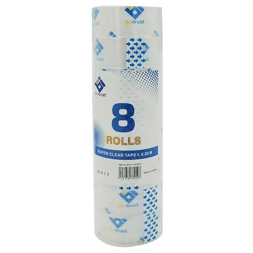 بي ترست تيب لاصق شفاف 20متر 8حبة