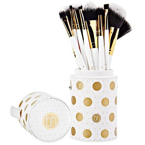 بي اتش كوزماتيكس طقم فرش مكياج في علبة جلد ابيض 12حبة