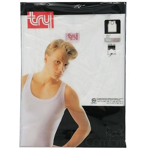 تراي فانيلة عريض رجالي ابيض