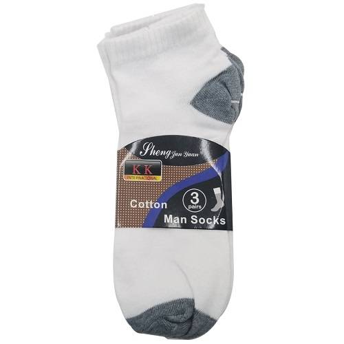 جوارب رجالي ابيض في رمادي 3حبة