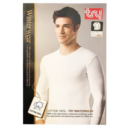 تراي فانيلة رجالي شتوي ابيض