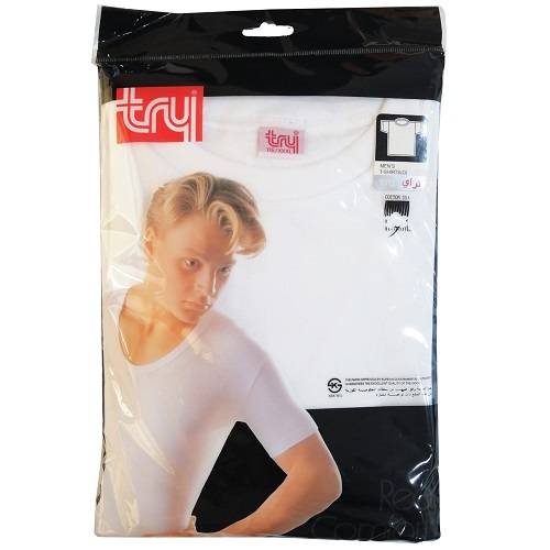 تراي فانيله نصف كم رجالى رقبة مرتفعة ابيض