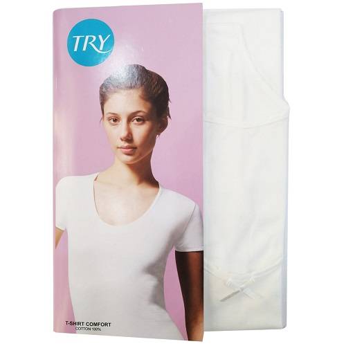 تراي فانيله نسائي نصف كم اوف وايت