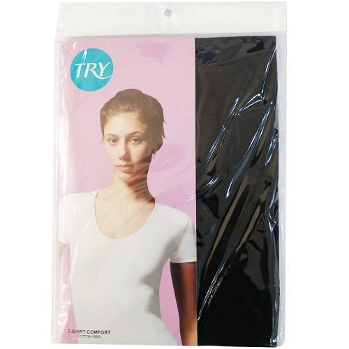 تراي فانيلة نسائي نصف كم اسود