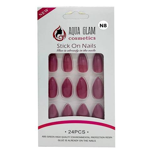 اكوا جلام طقم اظافر صناعية 24حبة موديل رقم.N8