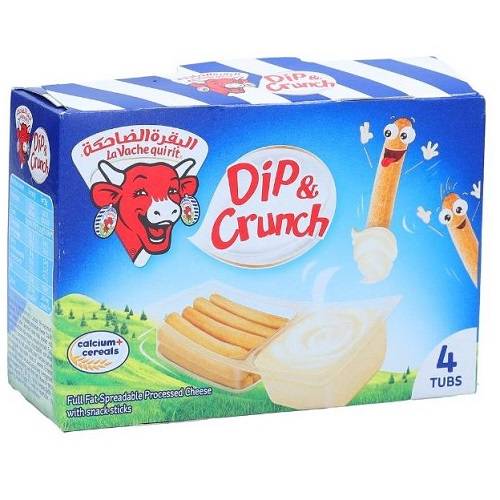 البقرة الضاحكة جبنة مطبوخة قابلة للدهن مع اصابع المقرمشات 35جم 4حبة