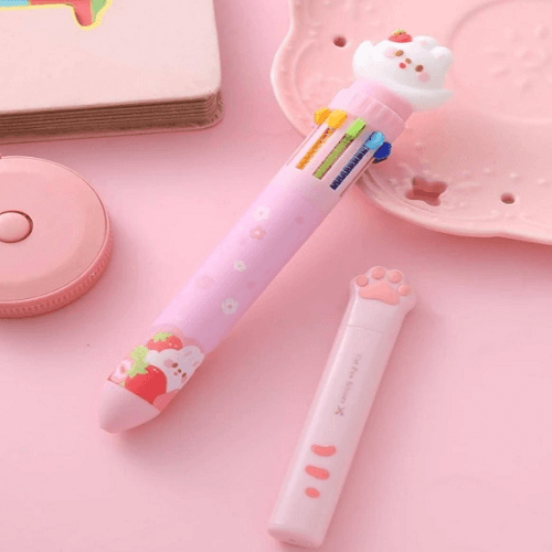 قلم 10فى1 الوان متعددة على شكل فراولة