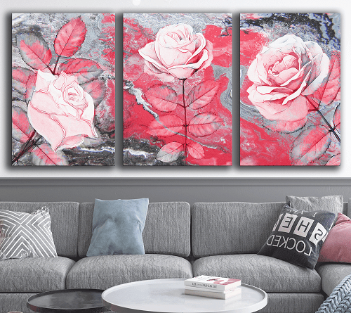 لوحة ثلاثية من الفن الحديث مصنوعة من خام الكانفس عالي الجودة مع اطار داخلي رقم.2252237