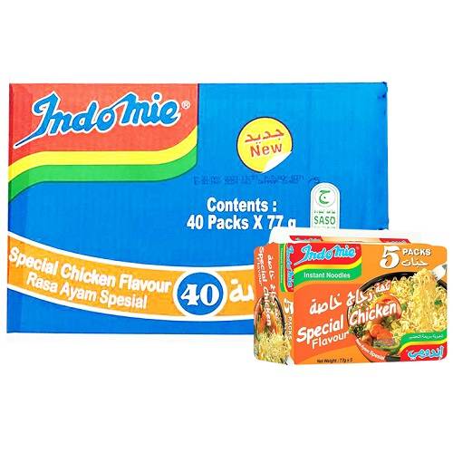 اندومي شعيرية سريعة التحضير بنكهة الدجاج الخاصة 77جم 40حبة 1كرتون