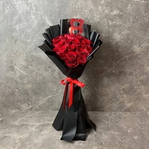 باقة الحب من الورد الجوري 25 وردة رقم.2