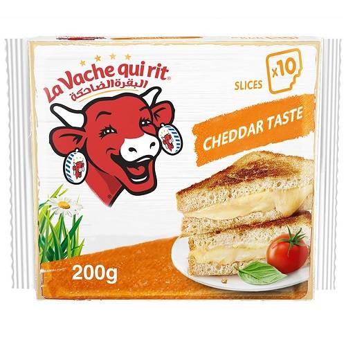 البقرة الضاحكة شرائح جبن شيدر 10شرائح 200جم 