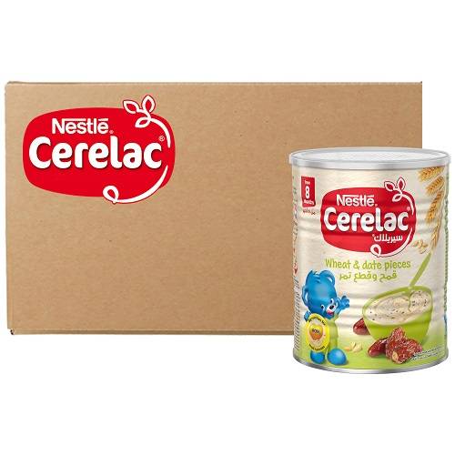 نستلة سيريلاك قمح وقطع تمر 8اشهر 400جم 24حبة 1كرتون