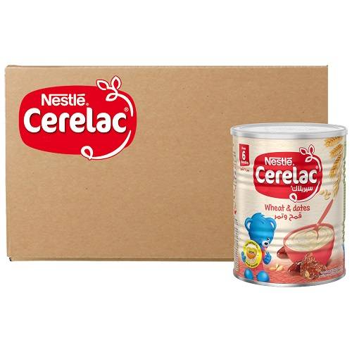 نستلة سيريلاك قمح وتمر 6اشهر 400جم 24حبة 1كرتون