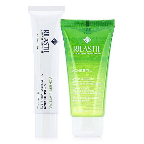 ريلاستيل اكنستيل اتيفا كريم للبشرة المعرضة لحب الشباب 40مل مع ريلاستيل جل منظف 50مل