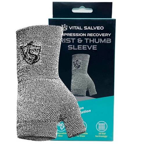 فيتال سالفيو كم المعصم والابهام الضاغط رمادي فاتح 1قطعة