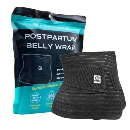 فيتال سالفيو حزام البطن بعد الولادة من الخيزران اسود 1قطعة