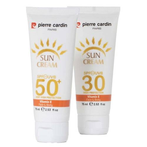 بيير كاردان كريم واقي شمس بمعامل حماية30 و+50 للوجه والجسم مع فيتامين هـ 75مل 2حبة رقم.48153