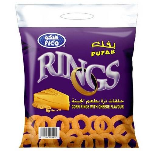 فيكو بفك رينجز حلقات ذرة بطعم الجبنة 22جم 20حبة