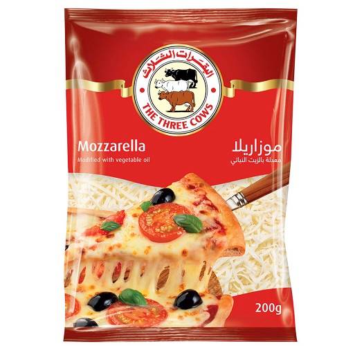 البقرات الثلاث جبنة موزاريلا مبشورة 200جم