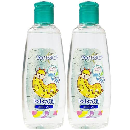 يورو ستار زيت مرطب للجسم للاطفال 200مل 2حبة