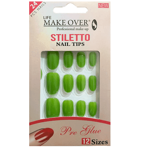 ميك اوفر طقم اظافر صناعية 24حبة مقاس12 موديل رقم.S31