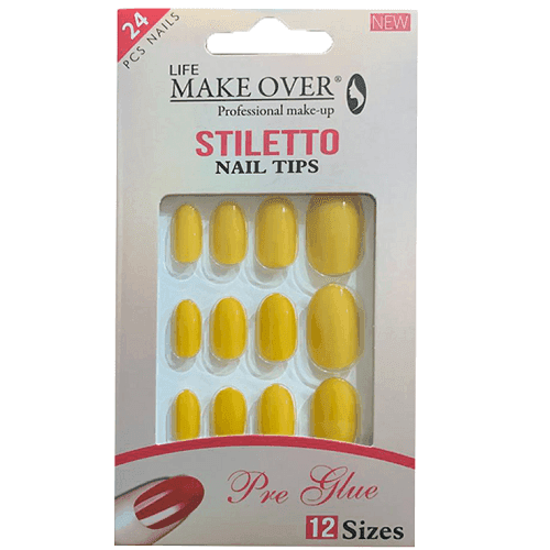 ميك اوفر طقم اظافر صناعية 24حبة مقاس12 موديل رقم.S29