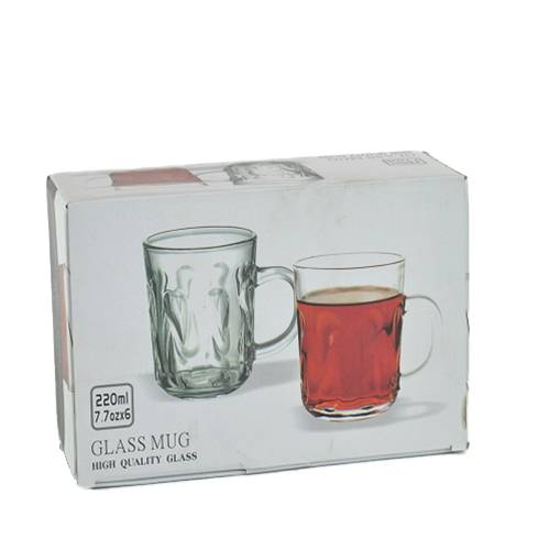 طقم اكواب شاي زجاج 220مل 6قطع موديل رقم.CHKT464