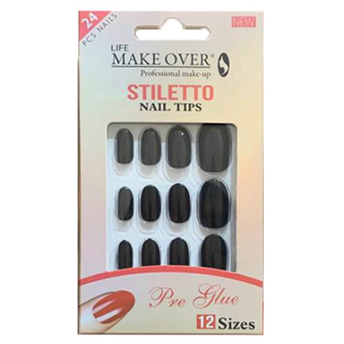 ميك اوفر طقم اظافر صناعية 24حبة مقاس12 موديل رقم.S9