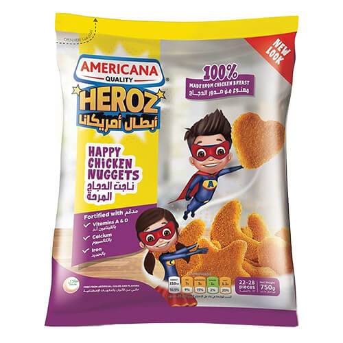 امريكانا ابطال ناجت الدجاج المرحة 750جم