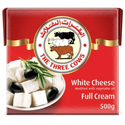 البقرات الثلاث جبنة بيضاء دنماركية كاملة الدسم 500جم