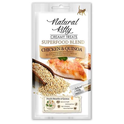 ناتشورال كيتي كريمي للقطط مزيج الدجاج والكينوا 12جم 4حبة