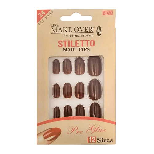 ميك اوفر طقم اظافر صناعية 24حبة مقاس12 موديل رقم.S4	