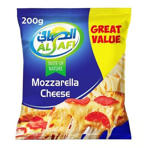 الصافي جبنة موزاريلا مبشورة 200جم
