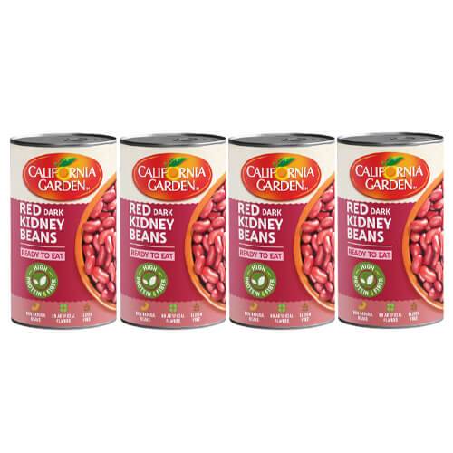 حدائق كاليفورنيا فاصوليا حمراء داكنة جاهز للاكل 400جم 4حبة