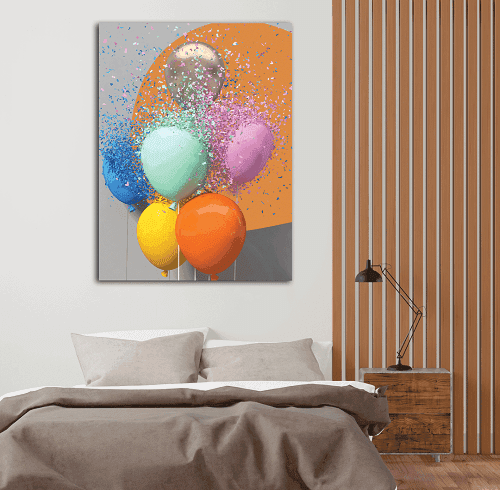 لوحة الوان البالون مصنوعة من خام الكانفس عالي الجودة مع اطار داخلي رقم.2252359