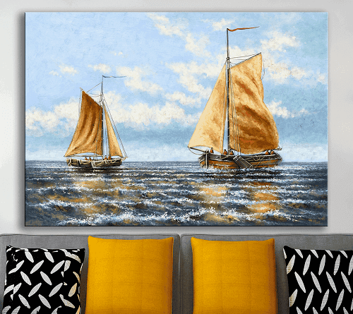 لوحة من الفن الحديث مصنوعة من خام الكانفس عالي الجودة مع اطار داخلي رقم2252136