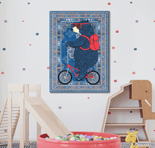 لوحة من الفن الحديث مختلطة مع التراث الخليجي من خام الكانفس عالي الجودة مع اطار داخلي رقم.2252403