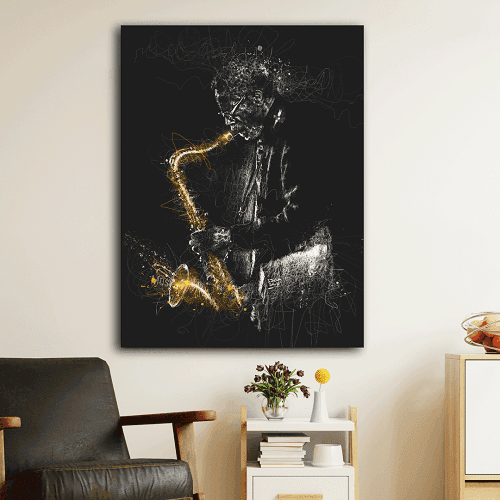 لوحة خيال الموسيقى مصنوعة من خام الكانفس عالي الجودة مع اطار داخلي رقم.2252363