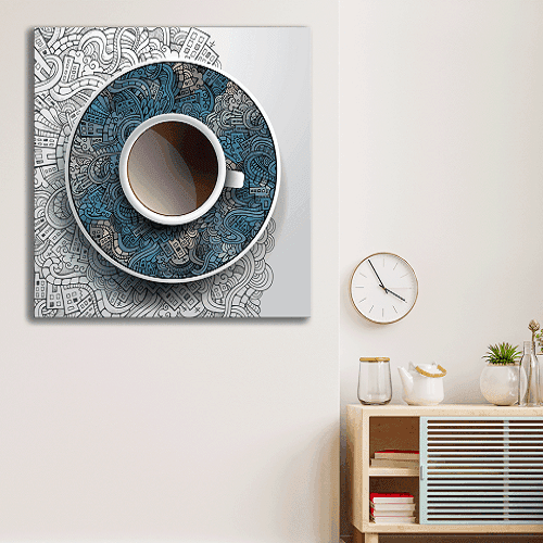 لوحة احادية للقهوة مصنوعة من خام الكانفس عالي الجودة مع اطار داخلي رقم.2252384