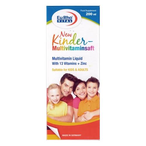 يورو فيتال كندر شراب ملتي فيتامين للاطفال والكبار 200مل