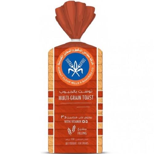 المطاحن خبز توست بالحبوب المدعم بفيتامين د3 450جم