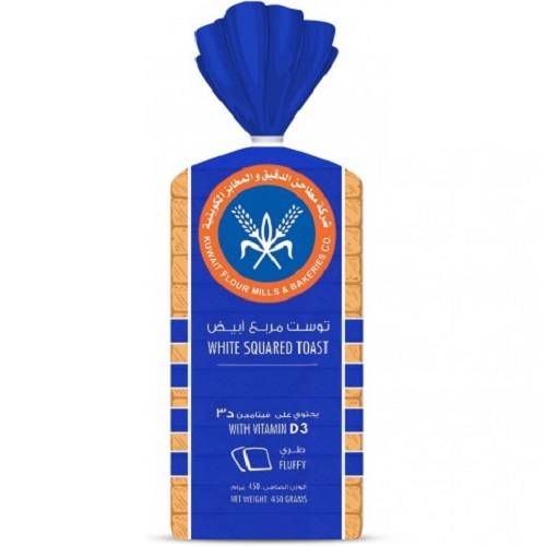 المطاحن خبز توست مربع ابيض المدعم بفيتامين د3 450جم