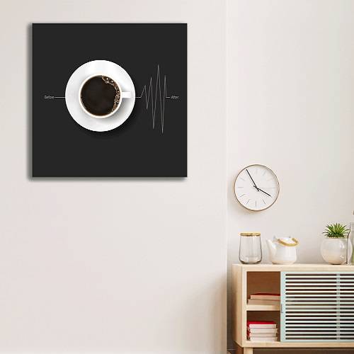 لوحة احادية للقهوة مصنوعة من خام الكانفس عالي الجودة مع اطار داخلي رقم.2252385