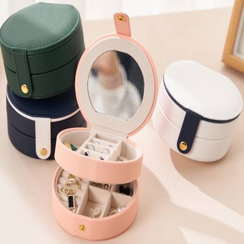 منظم المجوهرات الثنائي المزود بمراة