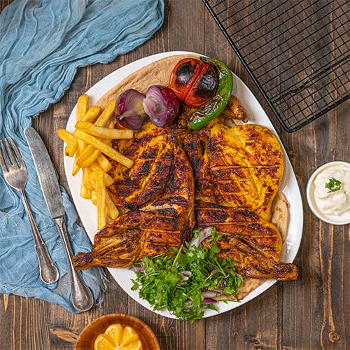 دجاج مشوي على الفحم