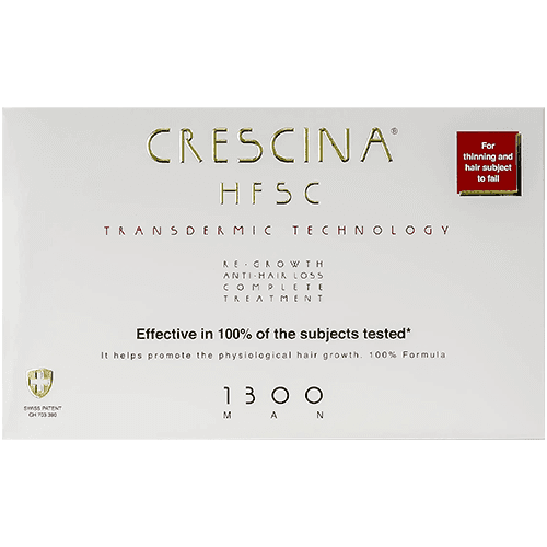 كريشينا اتش اف اس سي ترانزديرمك 1300 امبولات لوقف التساقط وانبات الشعر للرجال 10+10امبولات